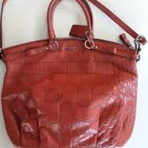 coach orange leather bag